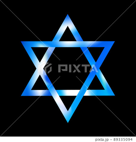 Sky color Sacred Star of David vector symbol. Shield of david. Magen illustration, icon 89335094