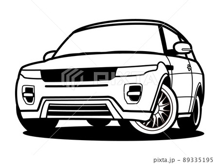 ブリティッシュSUV ぬり絵風 自動車イラスト ブリティッシュSUV ぬり絵風 自動車イラスト 89335195