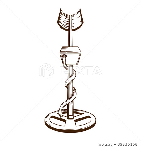 Metal detector treasure vector icon. Equipment search gold discovery sensor adventure hunter tool device 89336168