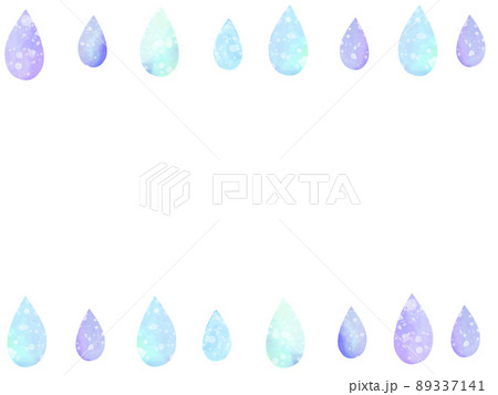 雫の水彩フレーム背景 89337141