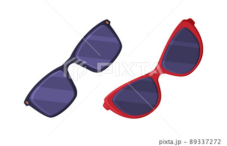 Framed Sunglasses or Shades as Travel and Tourism Attribute Vector Set 89337272