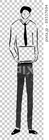Businessman lifting a box (illustration of a hand-painted person in ink) Businessman lifting a box (illustration of a hand-painted person in ink) 89337694