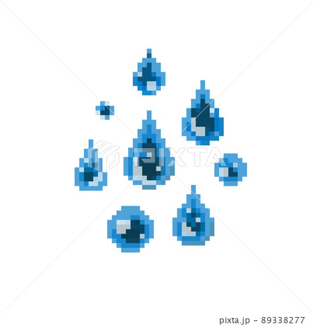 Pixel art set of water drop. Stock Illustration 89338277 PIXTA