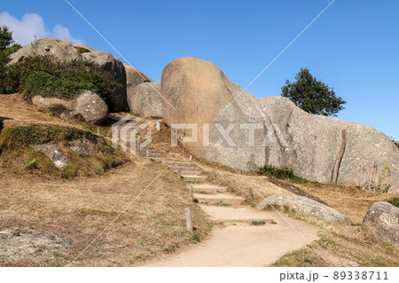 Boulders on the Cote de Granit Rose in Brittany 89338711