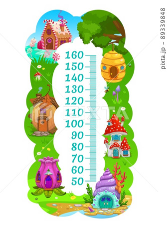 Kids Height Chart Growth Ruler Meter Flower And のイラスト素材