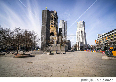 Famous Breitscheidplatz Square Berlin with Kaiser Wilhelm Memorial Church 89340827
