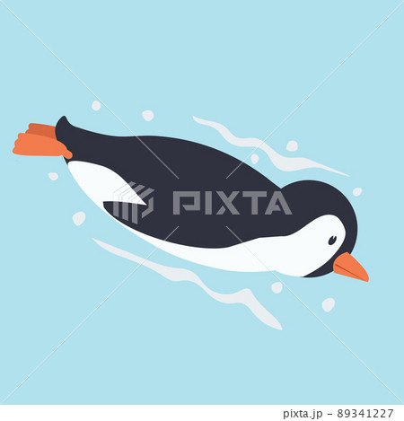 Cute penguin swimming cartoon vector Cute penguin swimming cartoon vector 89341227