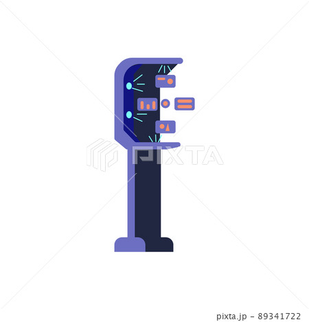Futuristic fantasy control station, flat cartoon vector illustration isolated. Futuristic fantasy control station, flat cartoon vector illustration isolated. 89341722