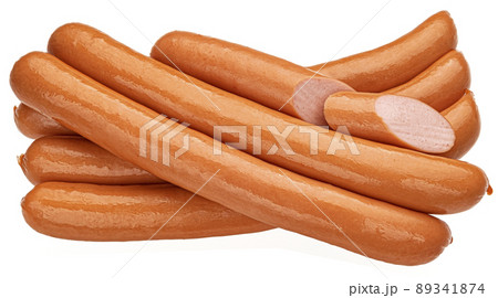 Hot dog sausage isolated on white background, full depth of field 89341874