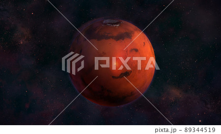 Planet Mars from space with a view of Elysium Mons 89344519