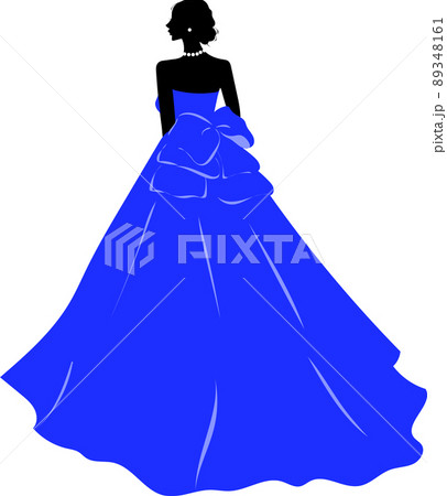 ウェディングドレスを着た花嫁のイラスト素材
