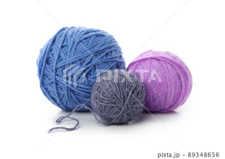 Balls of yarn isolated on white background 89348656
