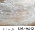 White flour on wooden table. Free space for text.  89349842