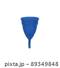 Blue menstrual cup on white background. 89349848