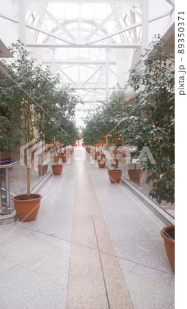 passage in the modern building of the conference center 89350371