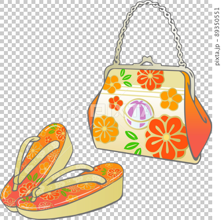 草履バッグベクターイラスト(七五三女児着付けアイテム) 草履バッグベクターイラスト(七五三女児着付けアイテム) 89350551