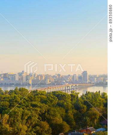 Panorama Dnipro city sunset. Ukraine 89350860