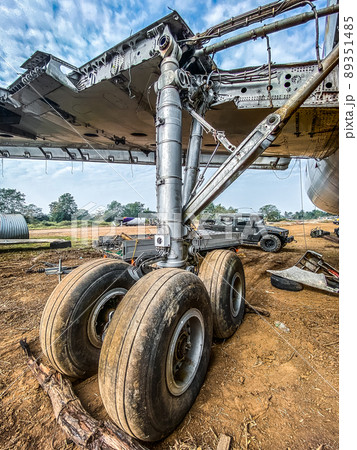 Aerial view of Dumped old airplane around Chiang Mai, Thailand 89351485