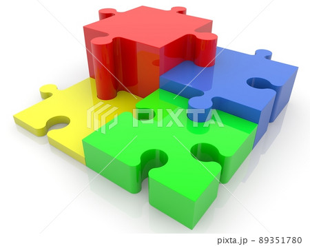 Abstract puzzle diagram on white Abstract puzzle diagram on white 89351780