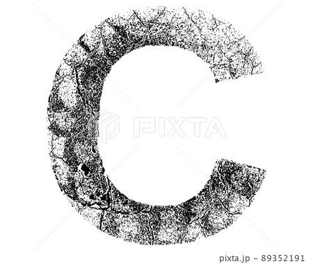 Decorative letter with cracked surface texture isolated on white background. Decorative letter with cracked surface texture isolated on white background. 89352191