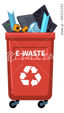 Trash can for electronic waste. Gadgets recycling icon Trash can for electronic waste. Gadgets recycling icon 89352193
