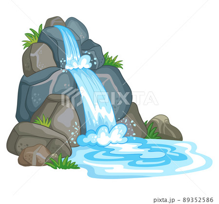 Waterfall in cartoon style vector isolated illustration 89352586