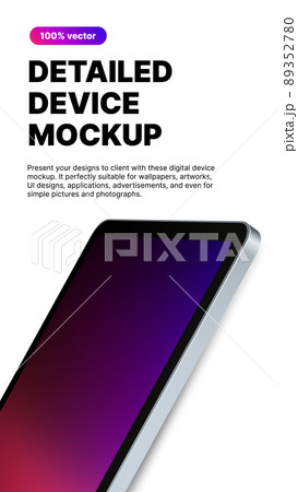 Detailed Device Mockup. Editable Gadget, Tablet, Smartphone Design. Minimalistic Advertisement Template for Stories 89352780