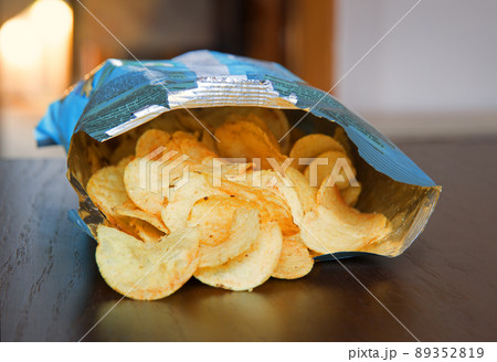 Potato chips. View inside the package Potato chips. View inside the package 89352819