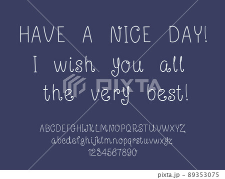 Simple cute handwritten alphabet. Upper and lower case letters and numbers. Vector ABC latin. For your design. Simple cute handwritten alphabet. Upper and lower case letters and numbers. Vector ABC latin. For your design. 89353075