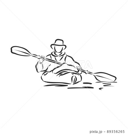 kayak vector sketch on a white background 89356265