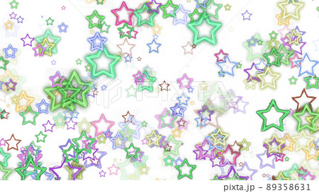 CGスター　多数のカラフルなスターの背景素材 89358631