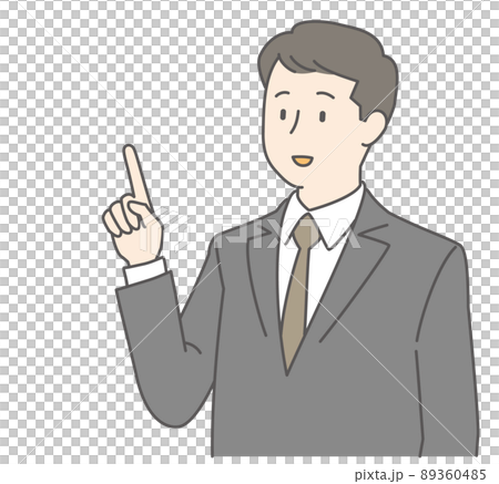 一個西裝革履的男人指著他的手指 一個西裝革履的男人指著他的手指 89360485