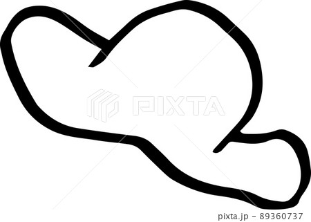 帽子の手書き線画イラストのベクター素材(背景透過) 89360737