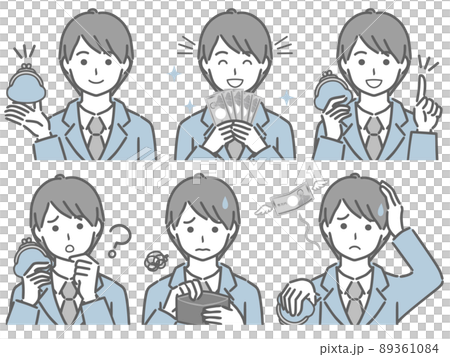 Various money-related young men in suits Various money-related young men in suits 89361084