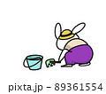 うさぎ　砂遊び　後ろ姿 89361554