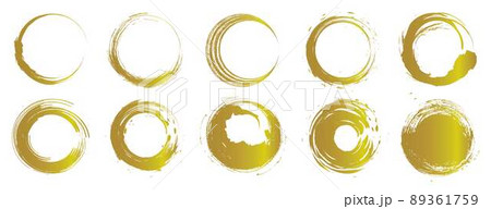 金筆ブラシの円形ベクターイラストセット 金筆ブラシの円形ベクターイラストセット 89361759