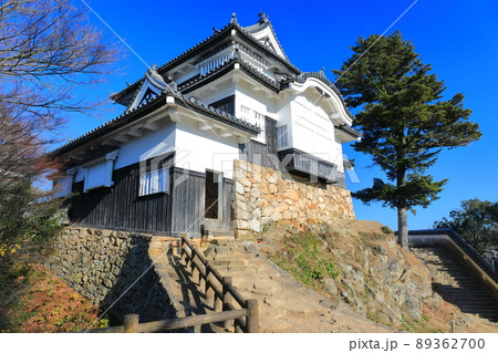 【岡山県】快晴下の備中松山城 89362700