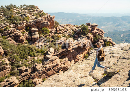 girl on the rocky mountain Garbi in Spain 89363168