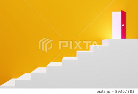 3d素材 シンプルな階段と扉のイラスト素材 3673