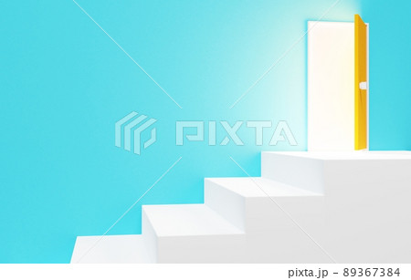 3d素材 シンプルな階段と扉のイラスト素材