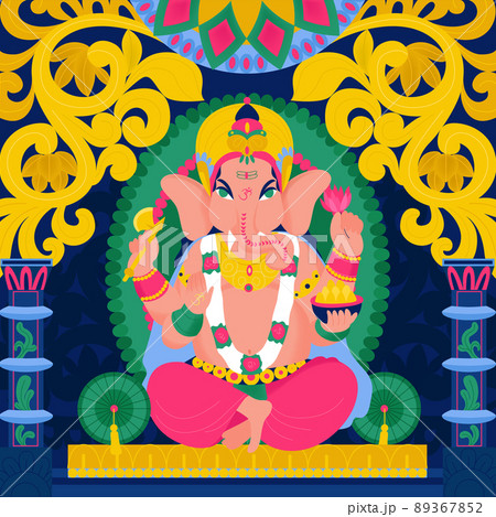 Ancient Indian Hindu God Ganesha Composition Ancient Indian Hindu God Ganesha Composition 89367852