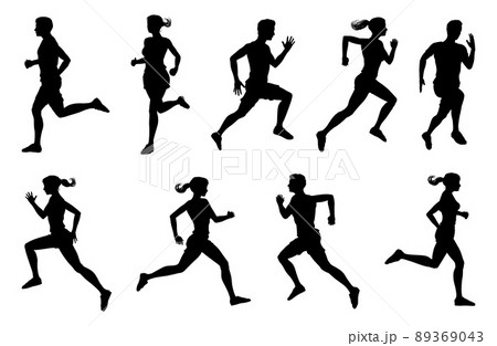 Runners in Silhouette Sprinters Joggers People Runners in Silhouette Sprinters Joggers People 89369043