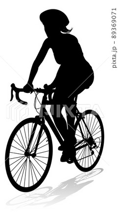 Bike and Bicyclist Silhouette 89369071