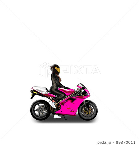 オートバイ バイク バイク女子 女性のイラスト素材