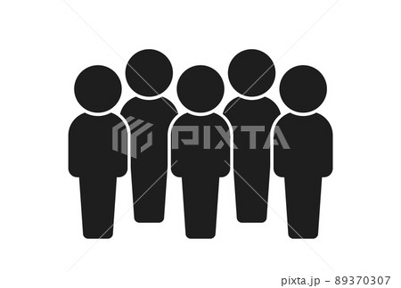 立っている5人の人のアイコン・ピクトグラム - チーム・集団のイメージ素材 89370307