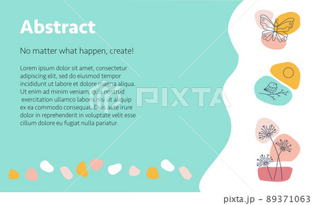 Vector illustration of greeting card with natural patterns. 89371063