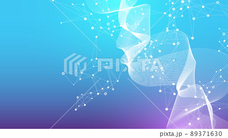 Colorful molecules background. DNA helix, DNA strand, DNA Test. Molecule or atom, neurons. Abstract structure for science or medical background, banner. Scientific illustration. 89371630