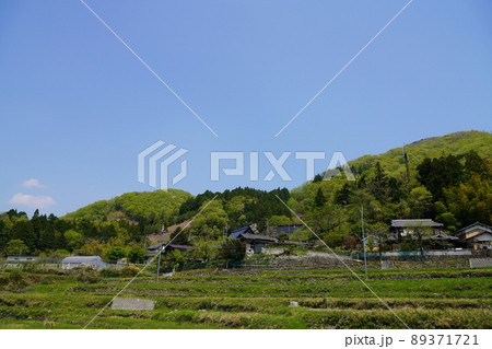 兵庫　川西市　北摂里山街道から見た黒川の里山風景（晩春） 89371721