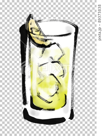 Hand-painted Japanese-style illustration of lemon chuhai Hand-painted Japanese-style illustration of lemon chuhai 89373838
