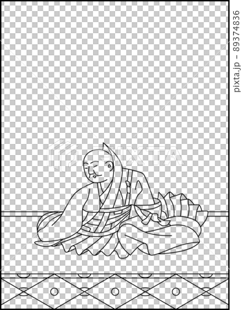 線画百人一首 No.012 線画百人一首 No.012 89374836